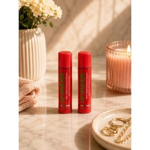 Lip Smacker Strawberry Lip Balm Duo 0.14 oz Moisturizing Glossy Finish 2 Pack